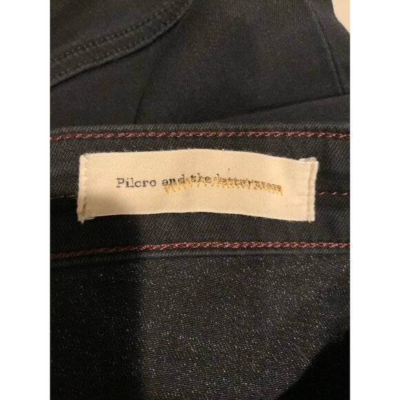 Pilcro and the Letterpress Dark Wash “Serif” Skinny Leg Black Jeans, Size 27 - Picture 7 of 8